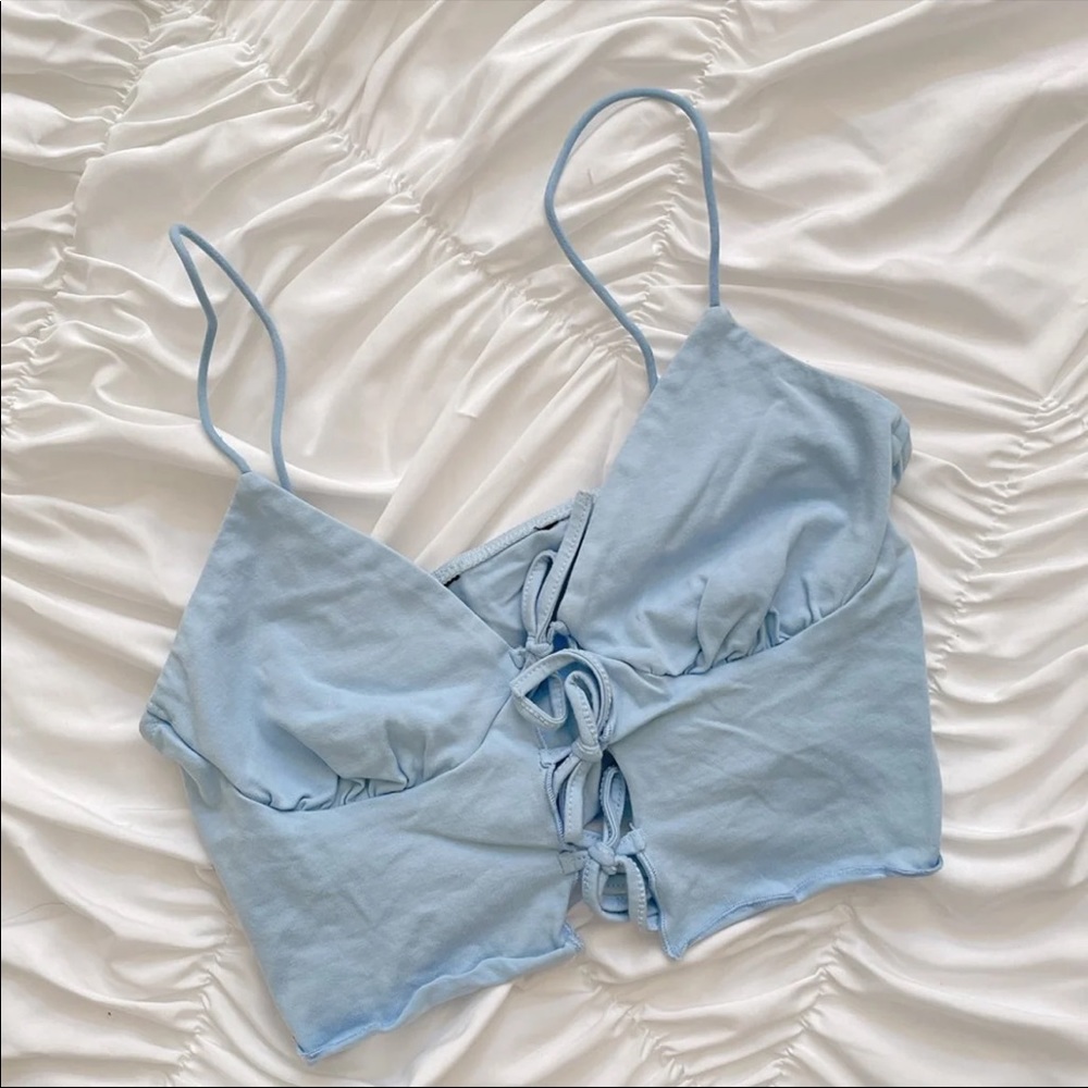 strappy tie front tank
